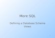1 More SQL Defining a Database Schema Views. 2 Defining a Database Schema uA database schema comprises declarations for the relations (â€œtablesâ€‌) of the
