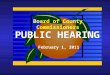 Board of County Commissioners PUBLIC HEARING February 1, 2011