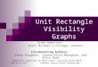 Unit Rectangle Visibility Graphs Sarah Hamilton* Saint Michael’s College, Vermont Collaborating Authors: Greta Pangborn, Joanna Ellis-Monaghan, and Alice