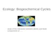 Ecology: Biogeochemical Cycles study of the interaction between abiotic and biotic components of……