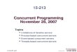 Concurrent Programming November 28, 2007 Topics Limitations of iterative servers Process-based concurrent servers Event-based concurrent servers Threads-based