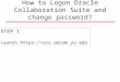 How to Logon Oracle Collaboration Suite and change password? STEP 1 Launch 