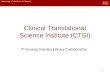 Clinical Translational Science Institute (CTSI) Promoting Interdisciplinary Collaboration 1
