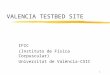 1 VALENCIA TESTBED SITE IFIC (Instituto de Física Corpuscular) Universitat de València-CSIC