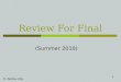 1 Review For Final © Abdou Illia (Summer 2010). 2 Computer Hardware