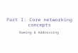 Part I: Core networking concepts Naming & Addressing