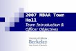 2007 MBAA Town Hall Team Introduction & Officer Objectives