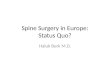 Spine Surgery in Europe: Status Quo? Haluk Berk M.D
