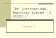 1 The International Monetary System ( 國際貨幣制度 ) Chapter 3