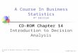 CD-ROM Chap 14-1 A Course In Business Statistics, 4th © 2006 Prentice-Hall, Inc. A Course In Business Statistics 4 th Edition CD-ROM Chapter 14 Introduction