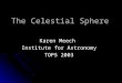 The Celestial Sphere Karen Meech Institute for Astronomy TOPS 2003