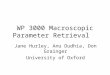 WP 3000 Macroscopic Parameter Retrieval Jane Hurley, Anu Dudhia, Don Grainger University of Oxford