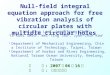 M M S S V V 0 Null-field integral equation approach for free vibration analysis of circular plates with multiple circular holes Wei-Ming Lee 1, Jeng-Tzong
