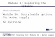 SWITCH Training Kit: Module 3A – Water supply Module 3: Exploring the options SWITCH Training Kit Module 3A: Sustainable options for water supply An overview