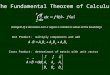 The Fundamental Theorem of Calculus (Integral of a derivative over a region is related to values at the boundary) Cross Product: determinant of matrix