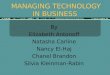 MANAGING TECHNOLOGY IN BUSINESS By Elizabeth Antonoff Natasha Carline Nancy El-Haj Chanel Brandon Silvia Kleinman-Rabin