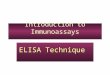 Introduction to Immunoassays ELISA Technique. Introduction to Immunoassays ELISA Technique