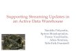 Supporting Streaming Updates in an Active Data Warehouse Neoklis Polyzotis, Spiros Skiadopoulos, Panos Vassiliadis, Alkis Simitsis, Nils-Erik Frantzell