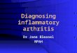 Diagnosing inflammatory arthritis Dr Jane Bleasel RPAH