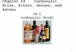 1 Chapter 14 Carboxylic Acids, Esters, Amines, and Amides 14.1 Carboxylic Acids