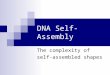 DNA Self-Assembly The complexity of self-assembled shapes