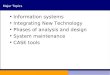Major Topics Information systems Integrating New Technology Phases of analysis and design System maintenance CASE tools