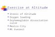 Exercise at Altitude Stress of Altitude Oxygen loading Oxyhemoglobin dissociation curve Mexico City Mt Everest