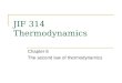 JIF 314 Thermodynamics Chapter 6 The second law of thermodynamics