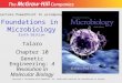Foundations in Microbiology Sixth Edition Chapter 10 Genetic Engineering: A Revolution in Molecular Biology Lecture PowerPoint to accompany Talaro Copyright