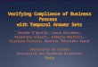 Verifying Compliance of Business Process with Temporal Answer Sets Davide D’Aprile, Laura Giordano, Valentina Gliozzi, Alberto Martelli, Gianluca Pozzato,