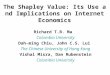 The Shapley Value: Its Use and Implications on Internet Economics Richard T.B. Ma Columbia University Dah-ming Chiu, John C.S. Lui The Chinese University