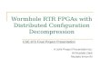 Wormhole RTR FPGAs with Distributed Configuration Decompression CSE-670 Final Project Presentation A Joint Project Presentation by: Ali Mustafa Zaidi Mustafa