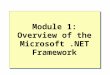 Module 1: Overview of the Microsoft.NET Framework