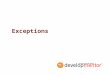 Exceptions. 2 Objectives Introduce C# exception handling –library exception types –custom exceptions Describe keywords used for exception handling –try