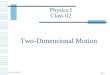 02-1 Physics I Class 02 Two-Dimensional Motion. 02-2 One-Dimensional Motion with Constant Acceleration - Review
