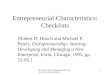 KV Patri. MTI, Entrepreneurial Characteristics Questionnaire 1 Entrepreneurial Characteristics: Checklists [Robert D. Hirsch and Michael P. Peters, Entrepreneurship: