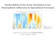 Predictability of the Arctic Oscillation From Stratospheric Influences in Operational Forecasts Junsu Kim 1, Arun Kumar 2, and Thomas Reichler 1 ( 1 Univ