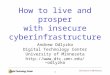 1 How to live and prosper with insecure cyberinfrastructure Andrew Odlyzko Digital Technology Center University of Minnesota odlyzko