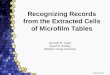 Recognizing Records from the Extracted Cells of Microfilm Tables Kenneth M. Tubbs David W. Embley Brigham Young University Supported by NSF