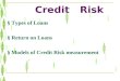 Credit Risk § Types of Loans § Return on Loans § Models of Credit Risk measurement