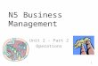 N5 Business Management Unit 2 - Part 2 Operations 1