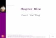 9-1 Chapter Nine Event Staffing. 9-2 Chapter learning objectives 9.1 Appreciate the importance of the staffing function to organisational effectiveness