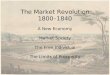 The Market Revolution 1800–1840 A New Economy Market Society The Free Individual The Limits of Prosperity