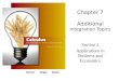 Chapter 7 Additional Integration Topics Section 2 Applications in Business and Economics