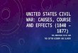 UNITED STATES CIVIL WAR: CAUSES, COURSE AND EFFECTS (1840 – 1877) THE AMERICAN CIVIL WAR THE COTTON ECONOMY AND SLAVERY