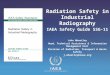 Radiation Safety in Industrial Radiography IAEA Safety Guide SSG-11 John Wheatley Head, Technical Assistance & Information Management Unit Division of