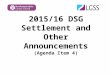 2015/16 DSG Settlement and Other Announcements (Agenda Item 4)
