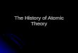 The History of Atomic Theory. The atom We know the atom is made up of 3 particles... What are they?