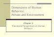 Dimensions of Human Behavior: Person and Environment Chapter 2 Theoretical Perspectives on Human Behavior