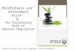 Mindfulness and Attachment Style: & The Explanatory Role of Emotion Regulation Crystal Pearce, William Lovegrove, Steven Roodenrys